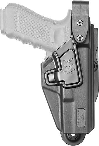 Miniatura 7 de Funda de retención de nivel IInivel III, compatible con Glock 17193132 (Gen 1-5), G2223 (Gen 1-4), G19X 44 45. Funda de accesorios para cinturón de