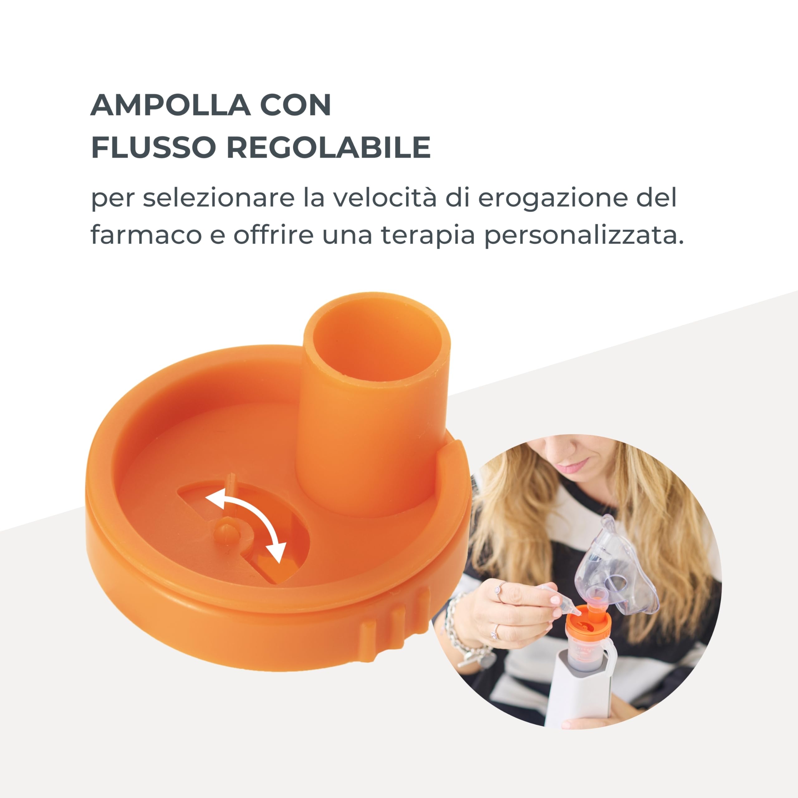 Nuvita 5030 Aerosol a Pistone Portatile con Batteria Ricaricabile – Efficiente, Silenzioso e Conveniente per Casa e Viaggi