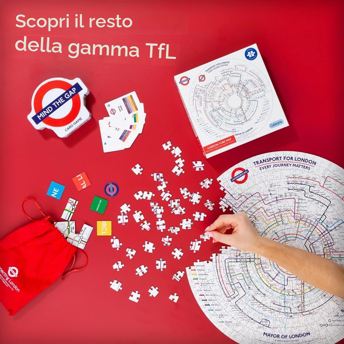 Puzzle da 1000 pezzi mappa della metropolitana di Londra | TFL | Prodotto nel Regno Unito | Puzzle durevole della metropolitana di Londra | Puzzle per adulti | Gibsons Games