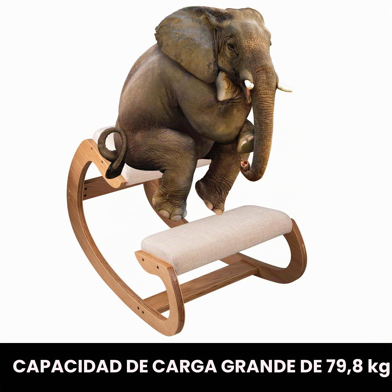 VEVOR Silla ergonómica de Rodillas Taburete de Madera Oficina, recepción, casa, Silla ergonómica de Rodillas, Asiento de Rodilla, Silla de Apoyo para Postura, Plegable, Modelado Alivio del estrés