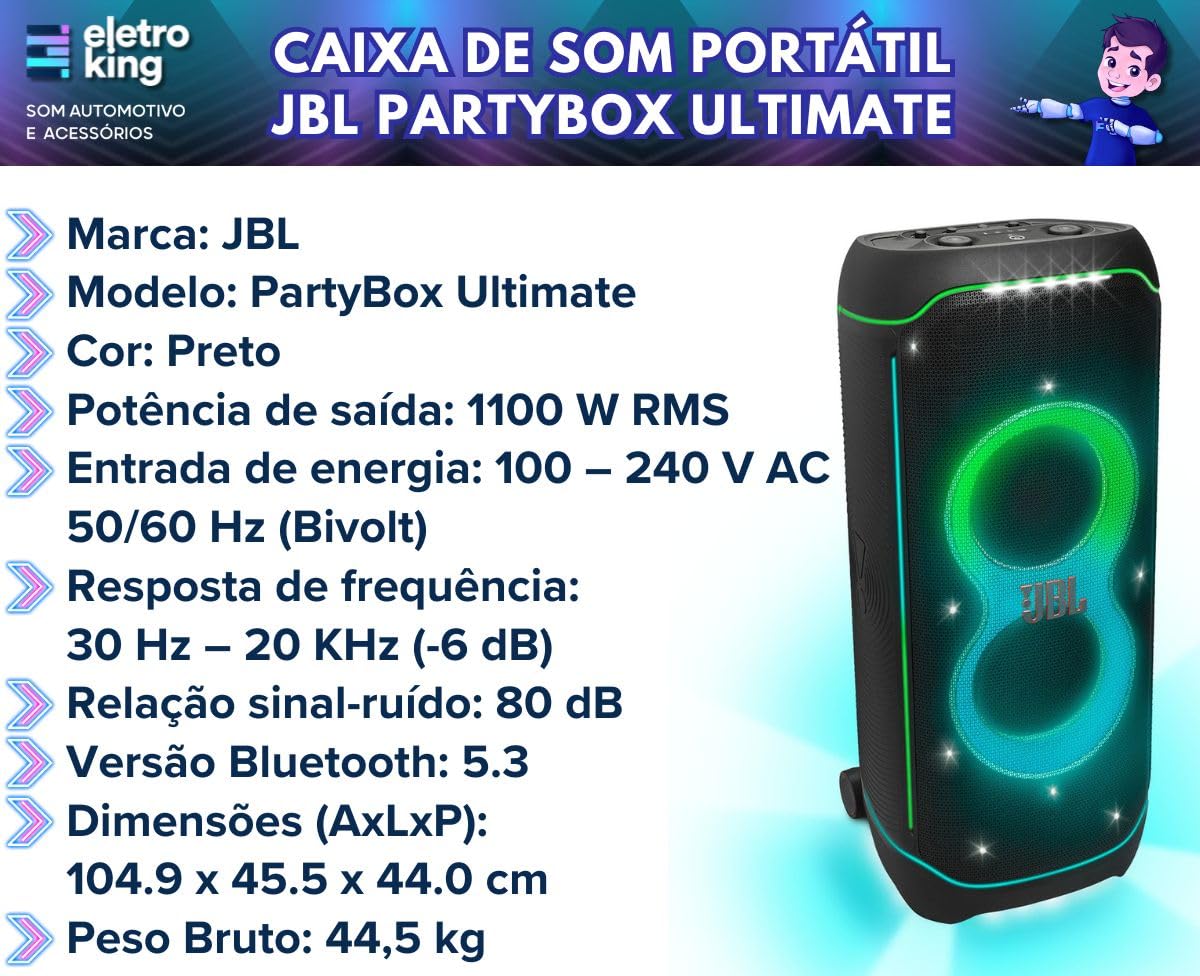 JBL, PartyBox Ultimate, Built-in Wi-Fi and Bluetooth Speaker