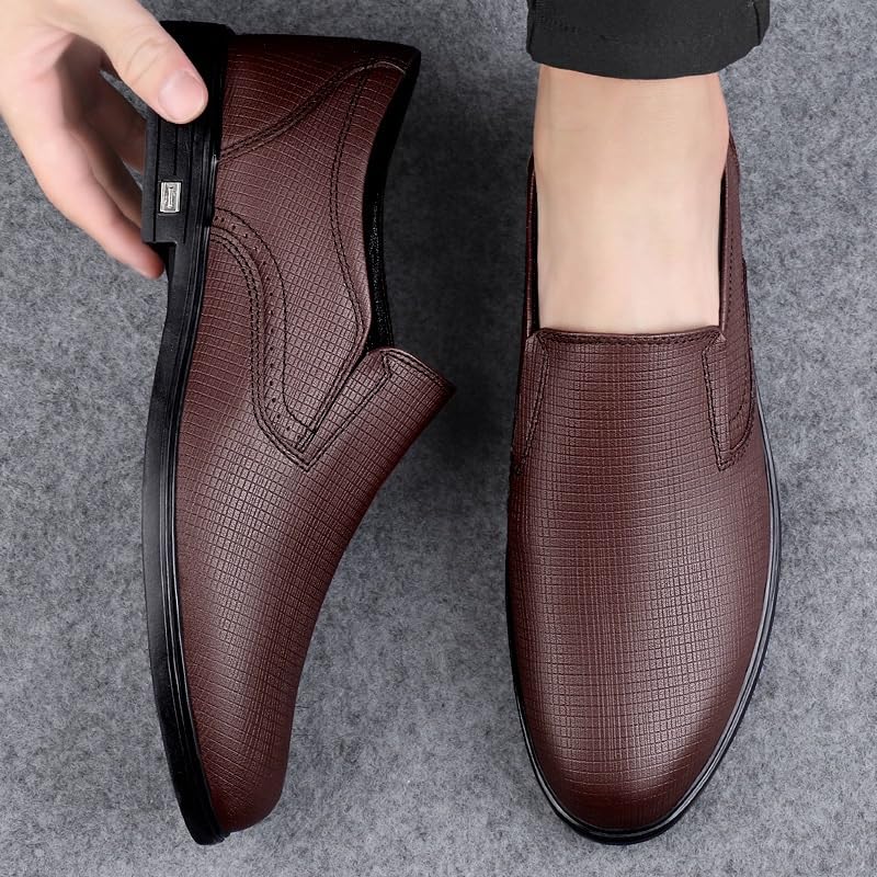 Men's Slip On Pointed Toe Derbys Shoes Classic Formal Business Oxford Shoes Retro Comfortable Non-Slip Softsole Walking Dress Shoes2
