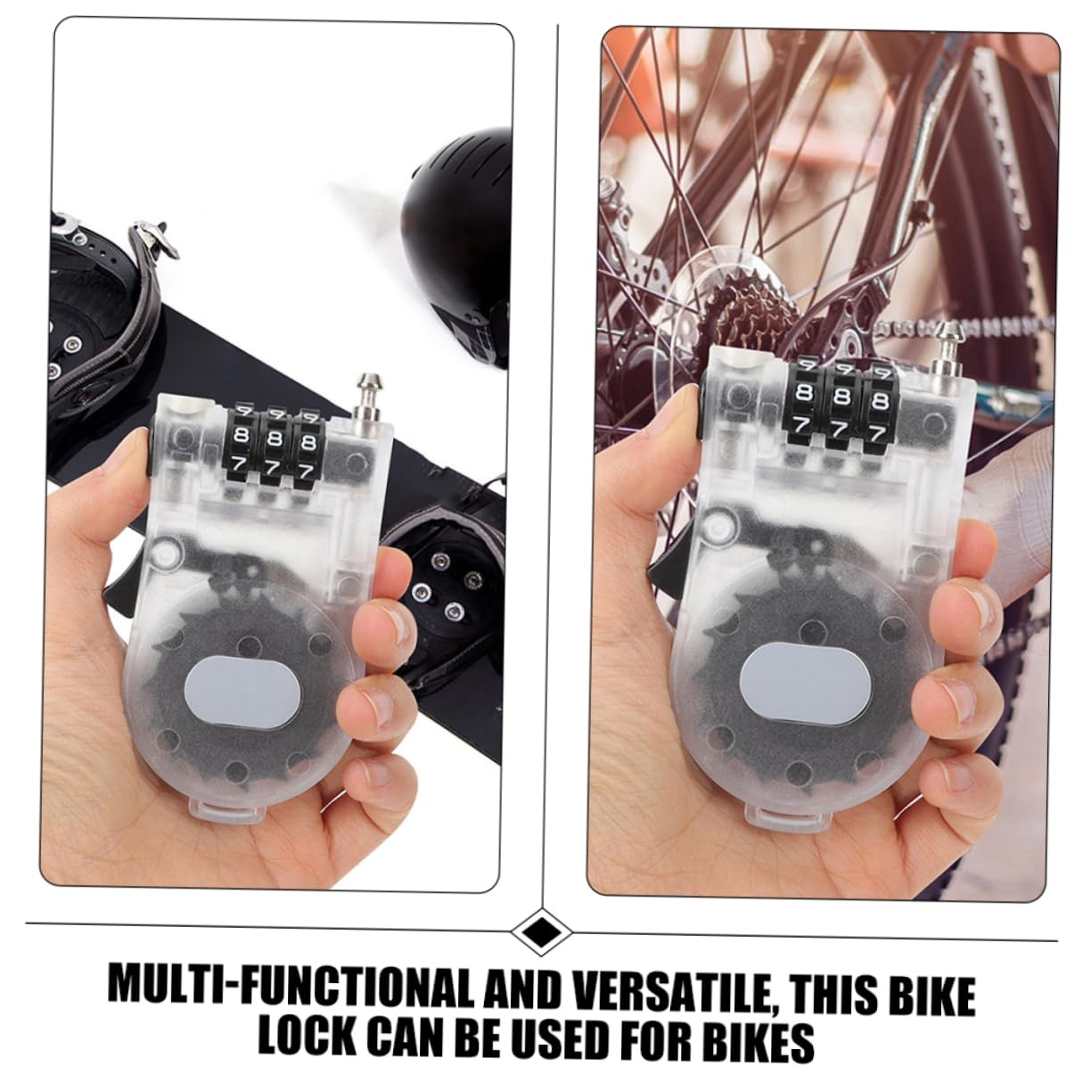 WHAMVOX Snowboard Locks 2 Pack Bike Locks 3- Password Versatile for Bikes Scooters Snowboards Safe Easy