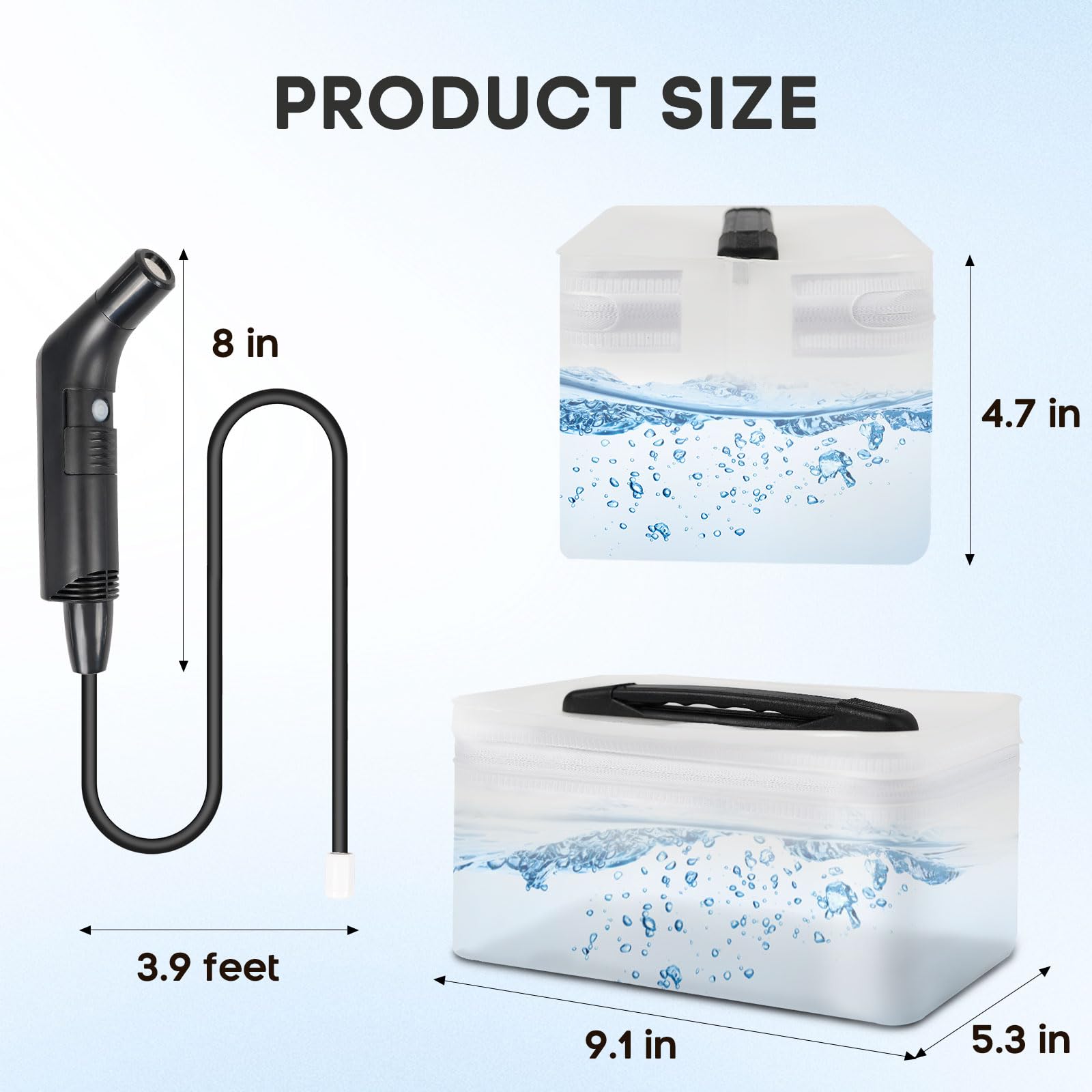 jamini - Pulverizador de bidé eléctrico portátil de viaje, kit de bidé de mano recargable para limpieza personal, tanque de agua de 2.3 L con doble configuración de presión para el cuidado del bebé