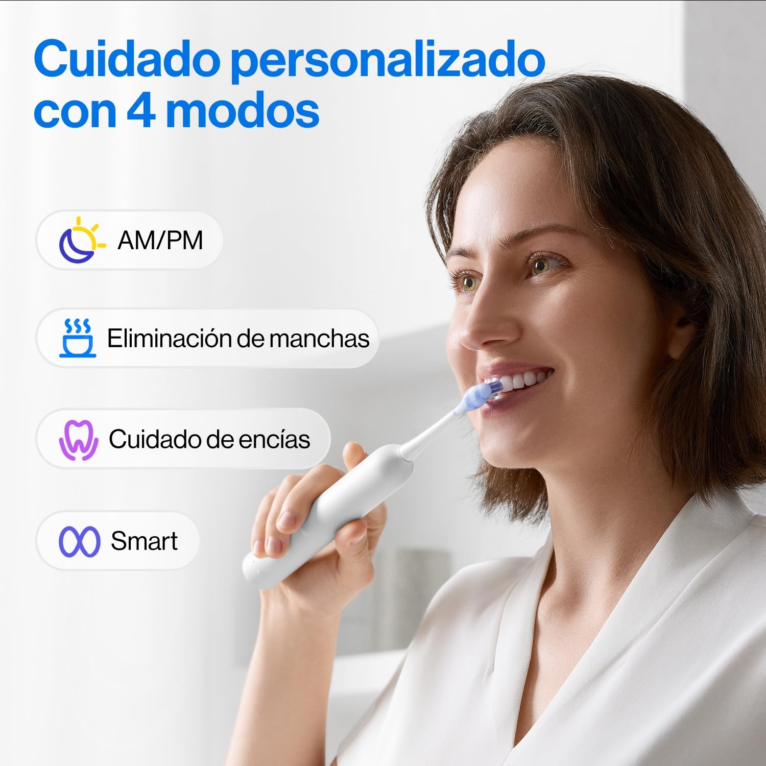 Cepillo de dientes eléctrico usmile Y20PRO, cepillo inteligente con alimentación AI con modo automático AM/PM, 4 modos de cepillado, batería de 90 días, control por aplicación, mapa 3D en tiempo real