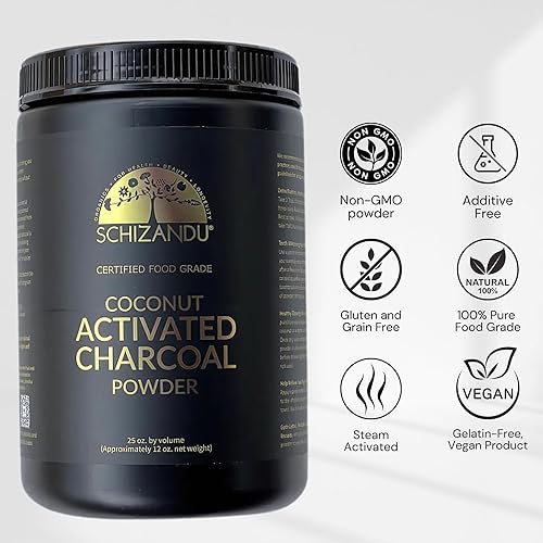 Miniatura 5 de Carbón activado en polvo de carbón orgánico natural, vegano, orgánico, sin OMG, botella grande de 25 onzas en polvo, paquete de 3
