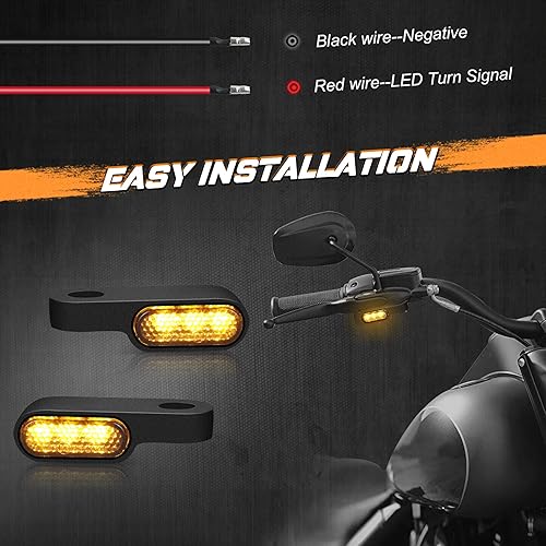 Miniatura 4 de NTHREEAUTO Mini LED intermitentes intermitentes para manillar, luz delantera para motocicleta, compatible con Honda Shadow Harley Dyna Sportster