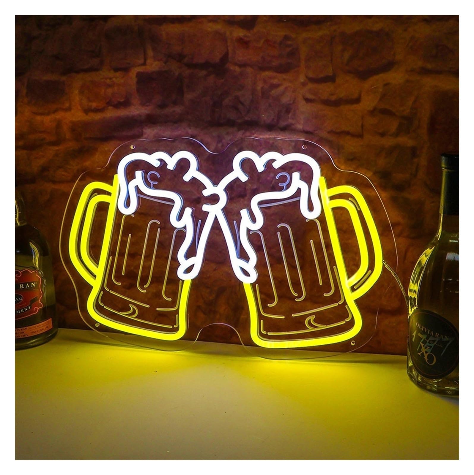 Decoración Lámparas Letrero De Neón Con Forma Vaso Cerveza, Decoración Pared Para Bar En Casa, Sala Juegos, Dormitorio, Salón O Fiesta Cumpleaños 45cm