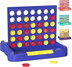 Pup Go Forza 4, Gioco di Società Classico Familiare per Bambini e Adulti da 3+, Gioco di Strategia Educativo da Tavolo, Portatile da Viaggio per 2 Giocatori, Pieghevole con 6 Pedine (Blu)