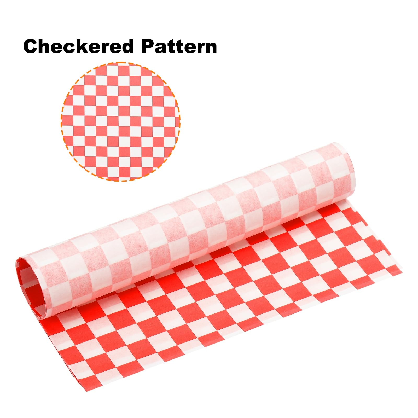 QUARKZMAN 300 Pezzi Carta Oleata A Quadretti 8" X 8" Carta Assorbente Per Alimenti Per Sandwich Rivestimenti Per Forno Cesto Da Picnic Panino Hamburger Rosso