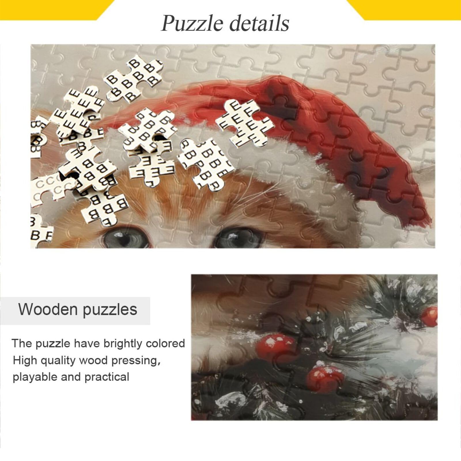 ⭐︎Noel⭐︎ Amazon.com: Msyxl Christmas Kitten Puzzle 500 Pieces