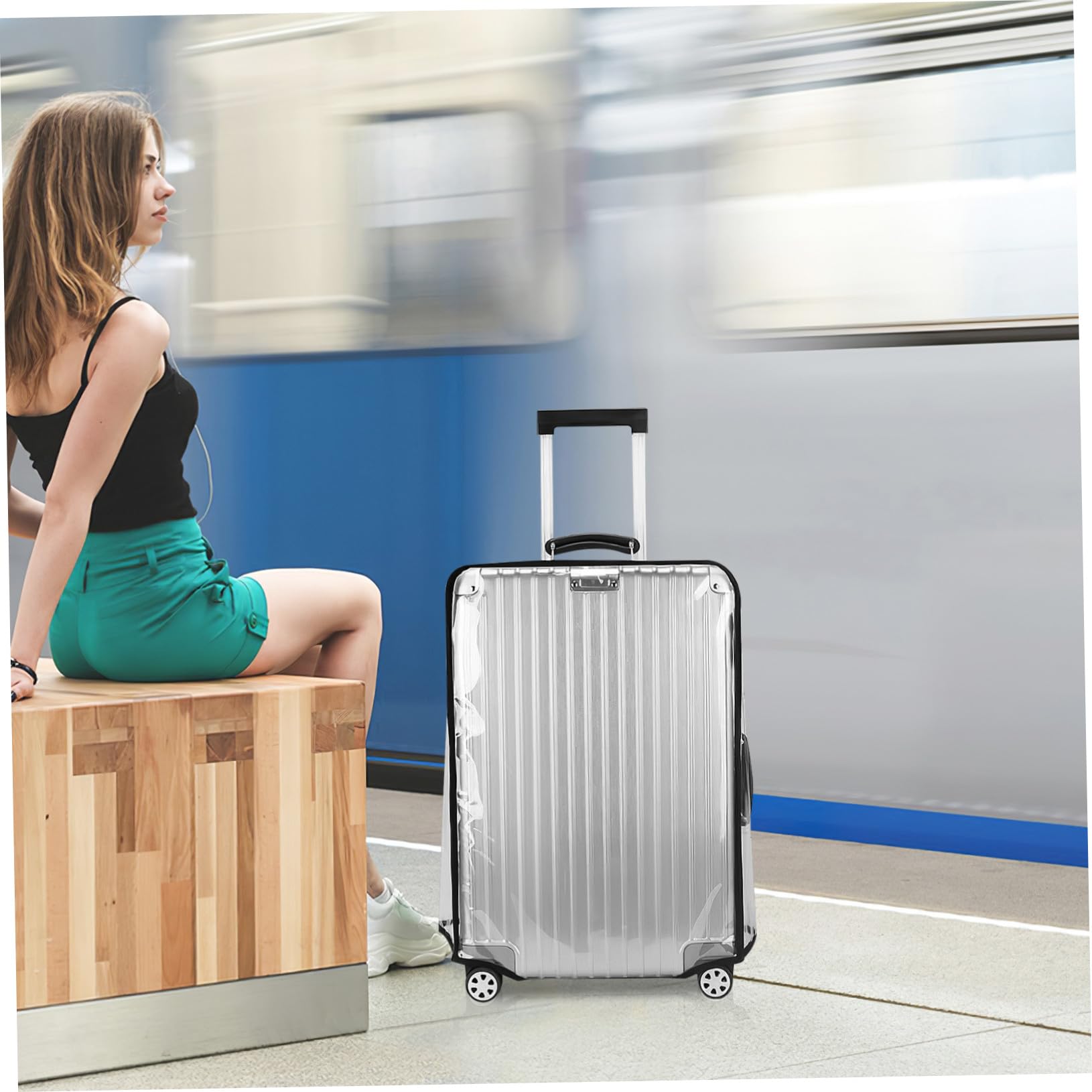 Ipetboom 2 pezzi Coperture Protettive per Valigie in PVC Trasparente Spesso Antigraffio e Coprivaligia Adatto Viaggi con Vestibilità Strettamente Adesiva