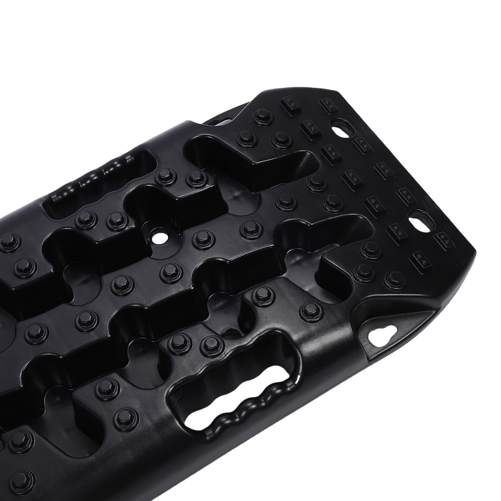 AMONIDA Tavole di Trazione Fuoristrada per Impieghi Gravosi, Recupero per Tutte le Condizioni Atmosferiche, Aiuto per la Presa degli Pneumatici, per, Ghiaccio, Fango, Sabbia, 2 unità (BLACK)