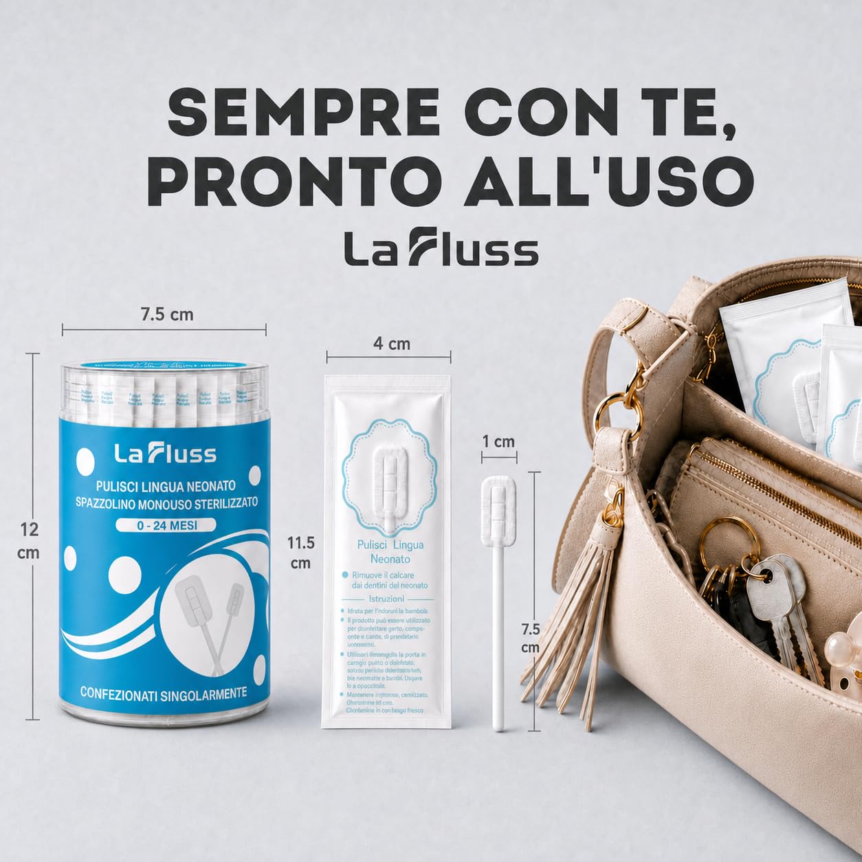 30 Pezzi Spazzolino Monouso Sterilizzati per Bambini e Neonati Pulizia lingua denti e gengive impacchettati singolarmente bastoncini pulizia cavo orale