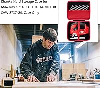 Vista 5 de khanka Estuche de almacenamiento rígido de repuesto para sierra caladora Milwaukee M18 Fuel D-Handle 2737-20, solo funda