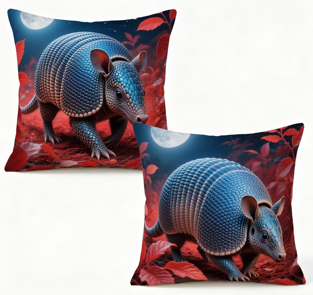 Kissenbezug 65 x 65 2er Set Sofakissen Rot Kopfkissenbezug 65x65 cm Dekokissen Tier Outdoor Pillow Leinen Doppelseitiger HD-Druck, Terrassen Deko Wohnzimmer, Frühling und Sommer Geschenk S-D558Q8