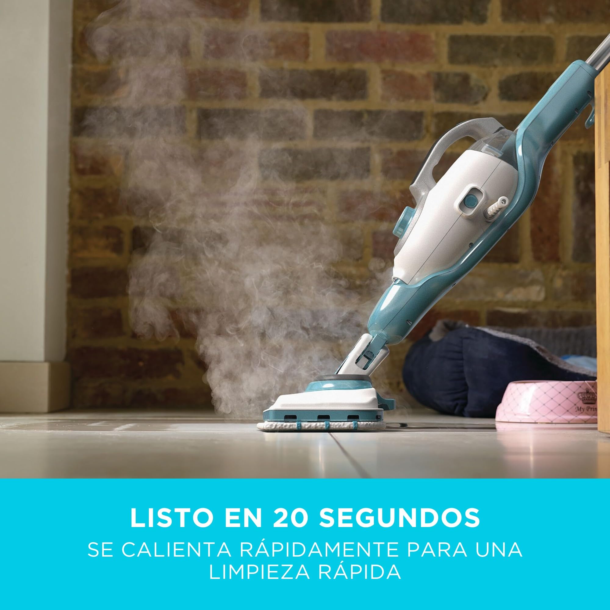 BLACK+DECKER Fregona a vapor y limpiador de mano multifunción 10 en 1 con guante y accesorios STEAMitt, BHSM1615DAM-QS