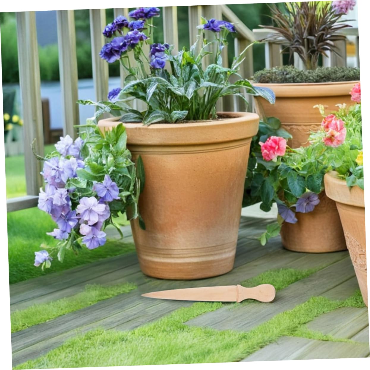 Abaodam 6pièces Outil de Jardin Lot de Pelles à Planter avec Manche Bois Outil de Jardinage Manuel pour Ameublir la Terre Semoir