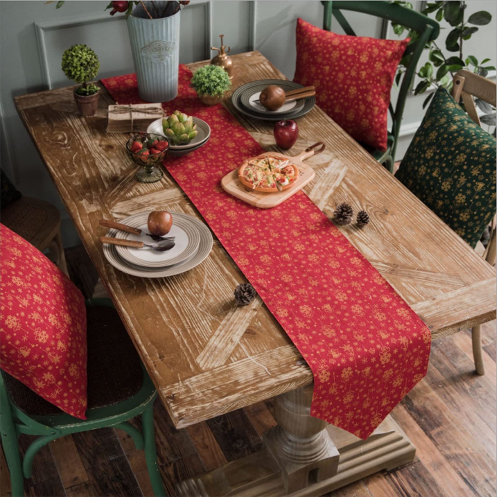 Tischläufer Tischläufer Im Amerikanischen Landhausstil 55 Zoll / 70 Zoll / 87 Zoll Lang, zu Weihnachten/Thanksgiving/Familienessen/Täglicher Gebrauch/Gedenktag