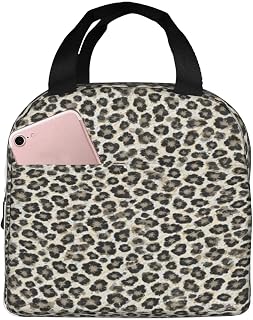 Full Print Lunch Bag Leopard Print Pattern, Black Spots, Beige Background, Picnic, Outdoor Activities (Unisex)