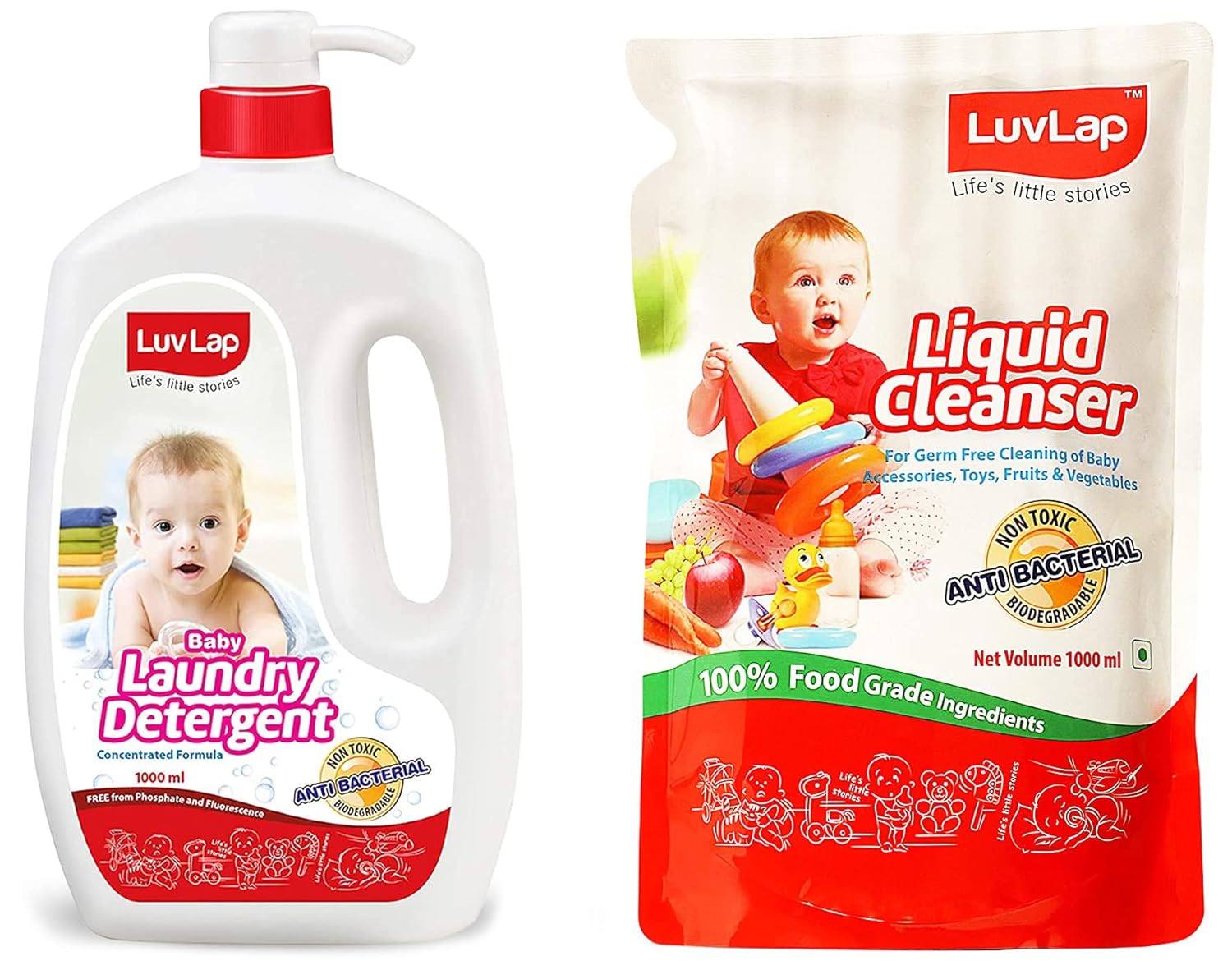 Luvlap Liquid Cleanser Refill, AntiBacterial, Food Grade, for Baby Bottles, Accessories and