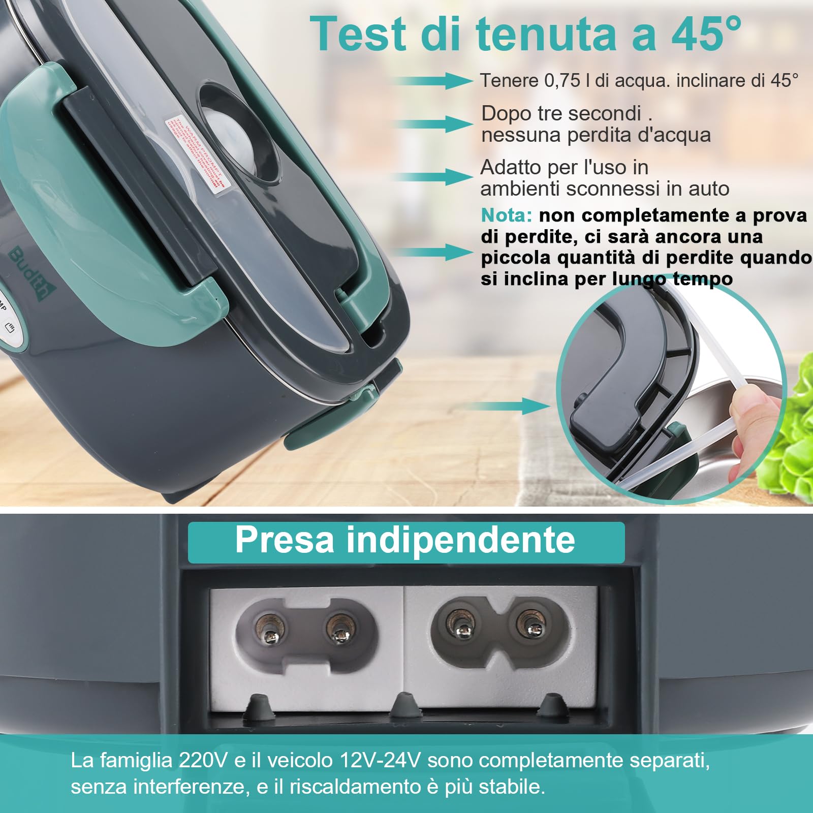 Scaldavivande Elettrico Portatile 80W | Contenitore Acciaio Inox 304 1.5L | Per Auto E Casa Con Borsa - Foto 3