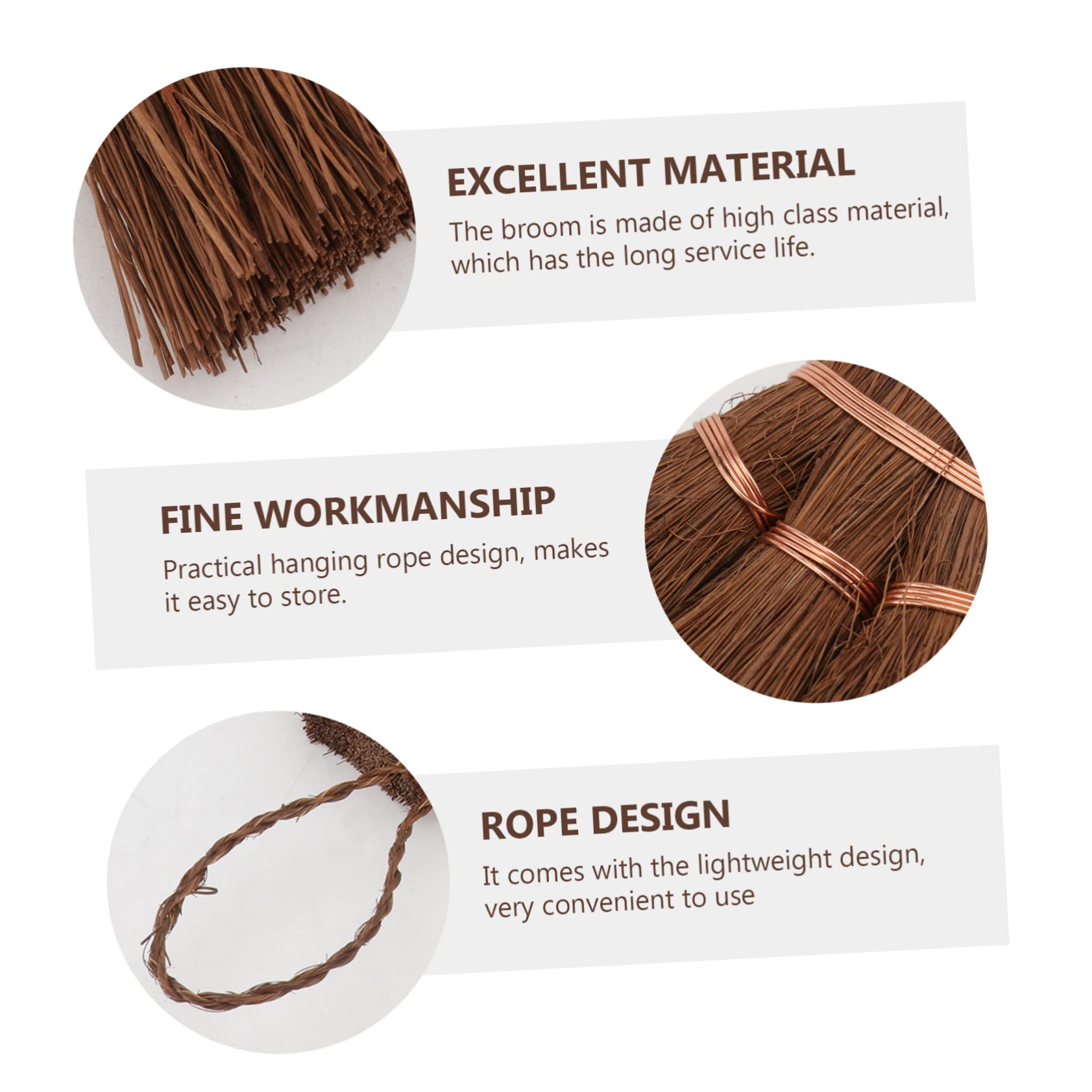 1pc Mini Brown Broom Toy Duster Cars Miniature Broom Brush Whisk Broom Brush Car Accessory for Mini Household Cleaning Broom Ceremony Cleaning Broom Natural Palm Broom Copper Wire HAPINARY