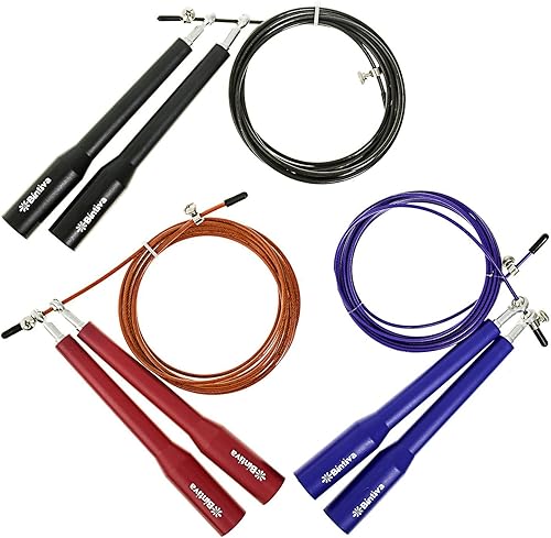Miniatura 1 de Cuerda de saltar de cable de grado profesional con rodamientos de bolas de metal y una funda de transporte gratis, ideal para dominar dobles bajos