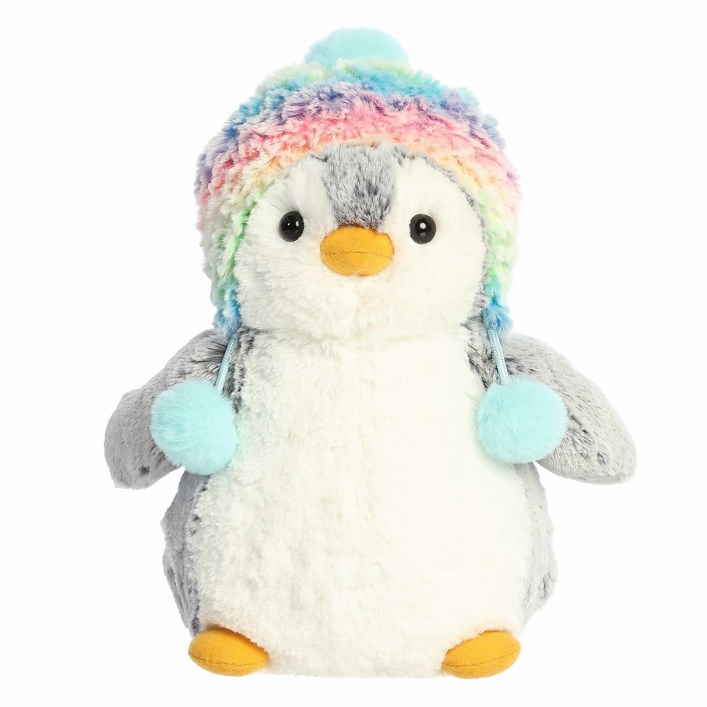 Amazon.com: Aurora® Festive Pompom Penguin™ Pompom Rainbow Beanie