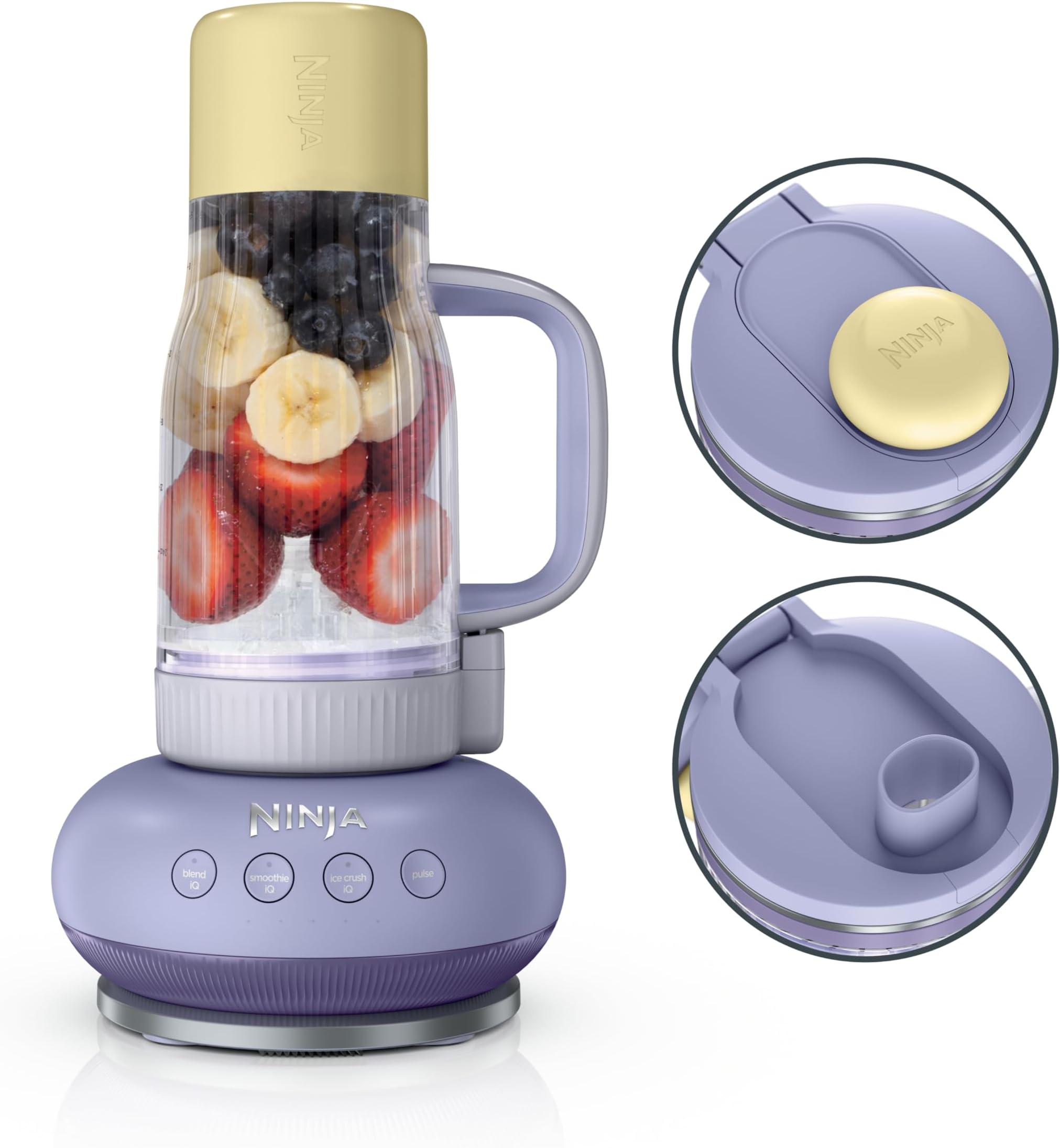 Ninja Blendboss | Tumbler Blender for Smoothies Personal Blender | 26oz. Blendboss travel tumbler with LeakProof Lid & Chug Spout | AutoiQ Technology | 1200 Peak-Watts | Lavender Lemonade |DB301PRBRN