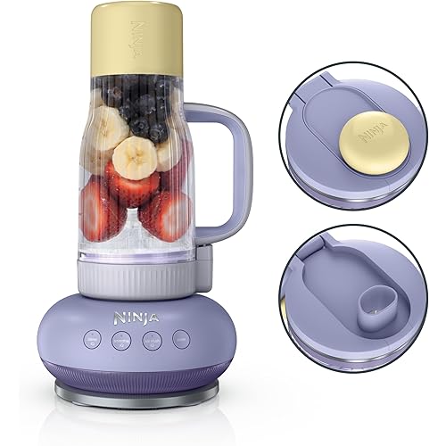 Ninja BlendBOSS | Personal Smoothie Blender and Tumbler | 26oz Travel Tumbler w/Leakproof Lid & Intergrated Chug Spout | AutoIQ Technololgy | 1200 Peak Watt | Lavender Lemonade | DB301PRBRN | (NEW)