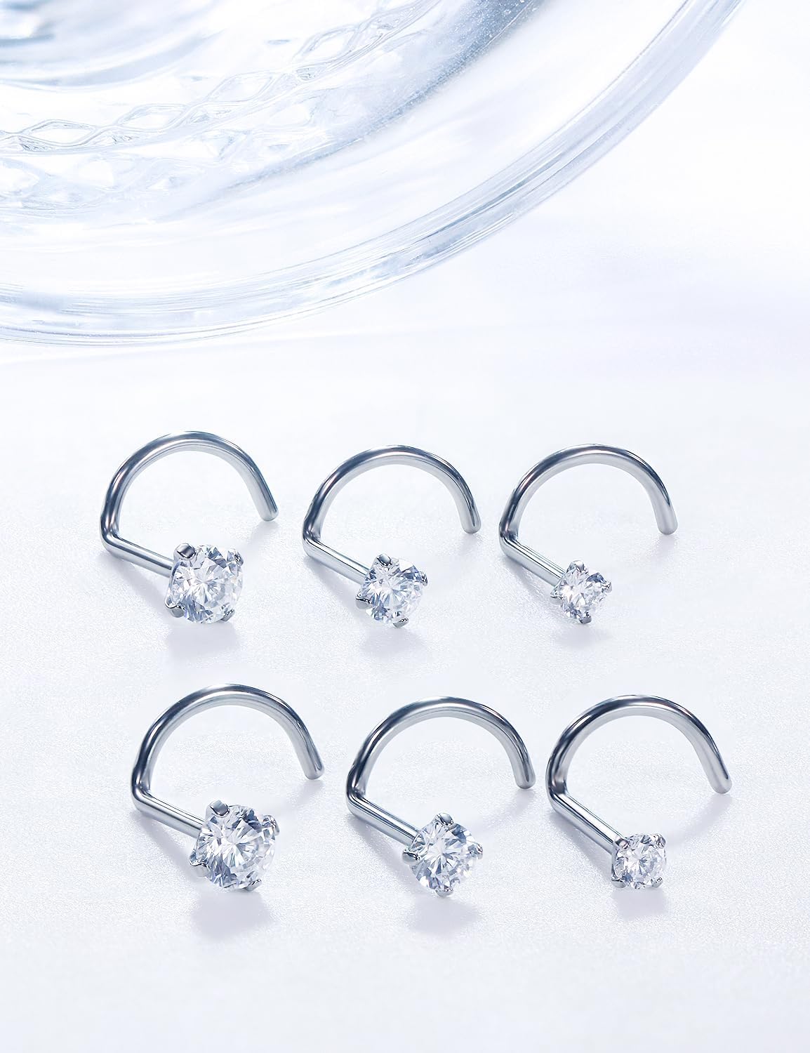 18G 20G 22G Stainless Surgical Steel Titanium Nose Rings Studs for Women L Shaped Nose Rings Screw Nose Studs Nostrial Piercing Jewelry for Women Men Silver Gold Black