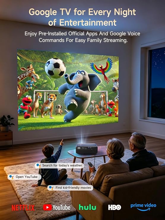 4K HDR Gaming Projector, Low Latency, 2200 ANSI Brightness, Console Ready