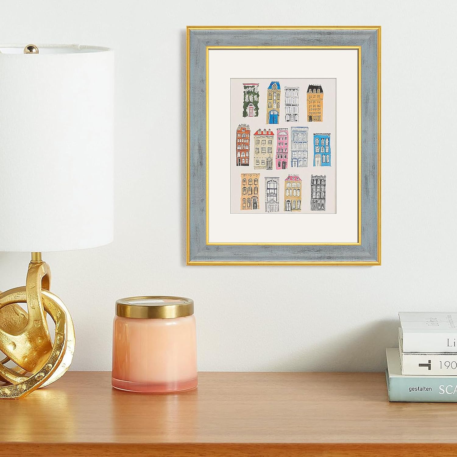 11x14 Picture Frame, Antique Finish Display 11x14 Frame with 8x10 mat,Tempered Glass for Wall or Tabletop,14x11 picture Vintage Framed Wall Art Décor,Grey,1Pack - Image 6