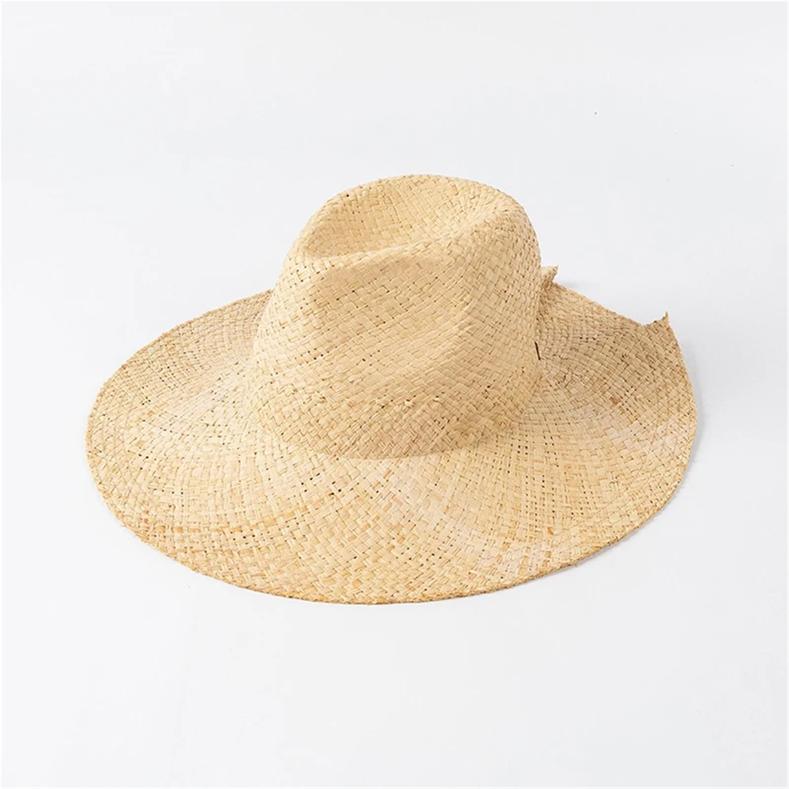 Generico Cappelli di Paglia di Rafia per Donna e Uomo Fatti a Mano, Ampia Spiaggia di Panama, Vintage, firmati per Il Sole Estivo