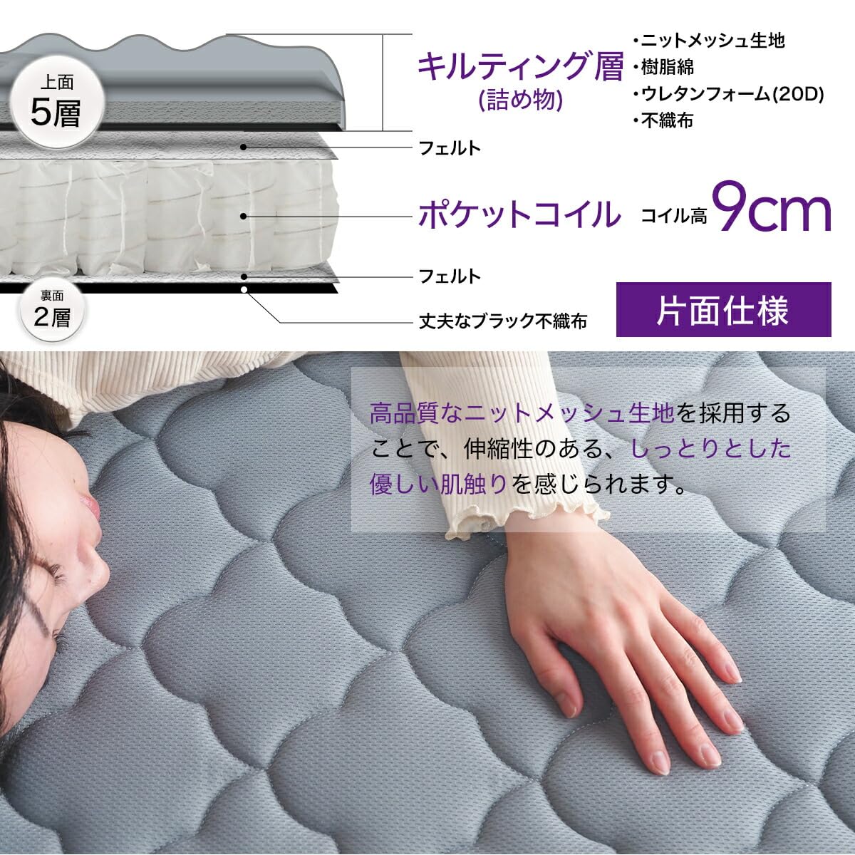 つ折りマットレス ポケットコイル 腰痛 マットレス 厚さ10cm Amazon