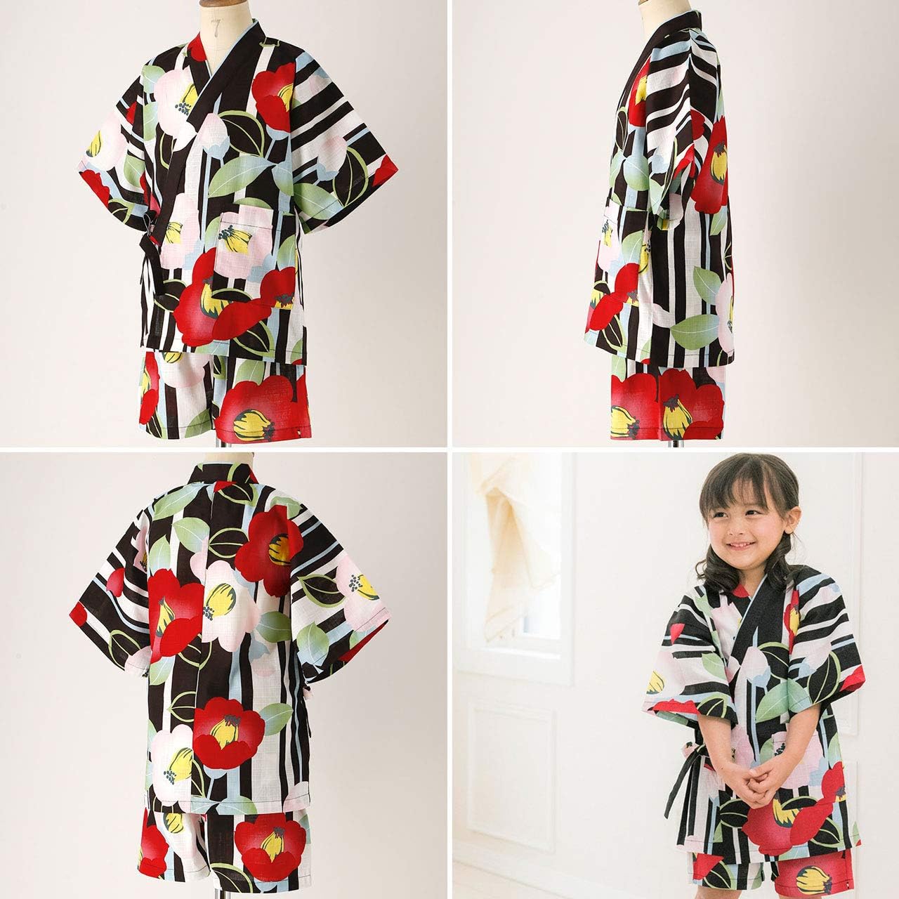 Amazon キャサリンコテージ 夏祭り 花火大会 夏イベント レトロ モダン 和柄 キッズ甚平 子供 女の子 Wb003 Tak 着物 浴衣 通販