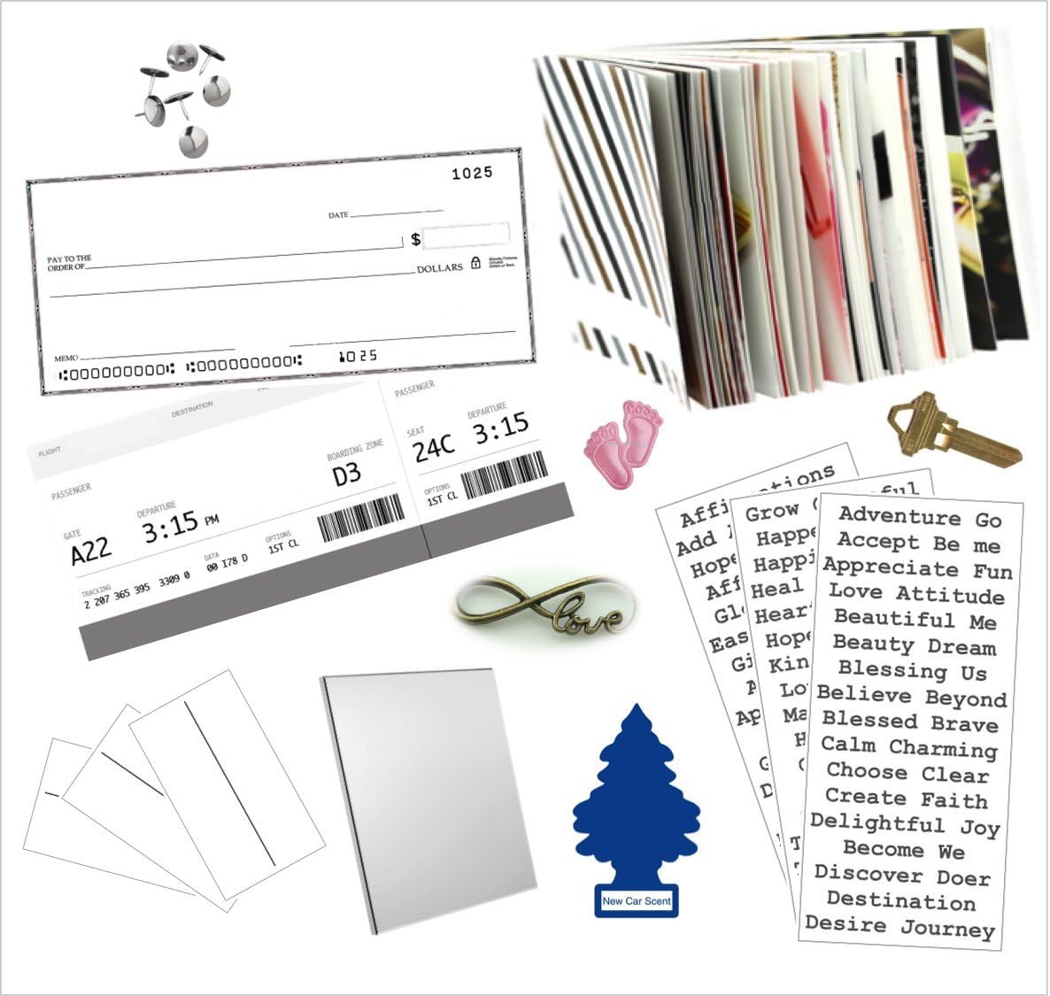 DREAMS Collage Kit: Display Your Ambitions. Craft Kit. Bulletin Board. Collage. Scrapbook. Law of Attraction. LOA. Best gift. Personal Transformation. Self-help. Dreams. Creativity. By VisionAmbitions