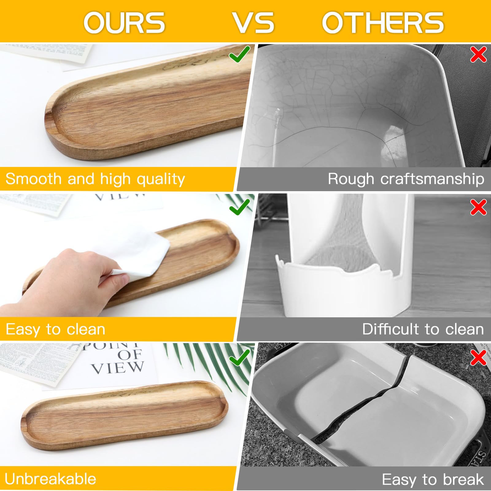 KASURE Repose-Cuillère en Bois Support Naturel pour Ustensiles de Cuisine Spatules Cuillères Couverts
