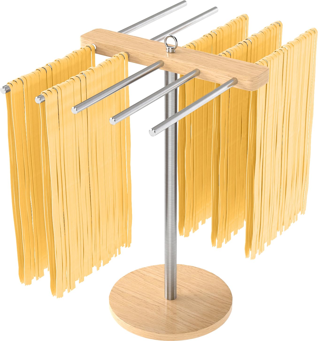 STWWO Séchoir à Pates Fraiches Séchoir à Spaghetti avec 10 Bras Amovibles INOX 304 Support de Séchage de Nouilles pour Ustensiles Cuisine Pâtes Faits Maison - Jusqu'à 2 Kg de Pâtes Fraiches, WSA007