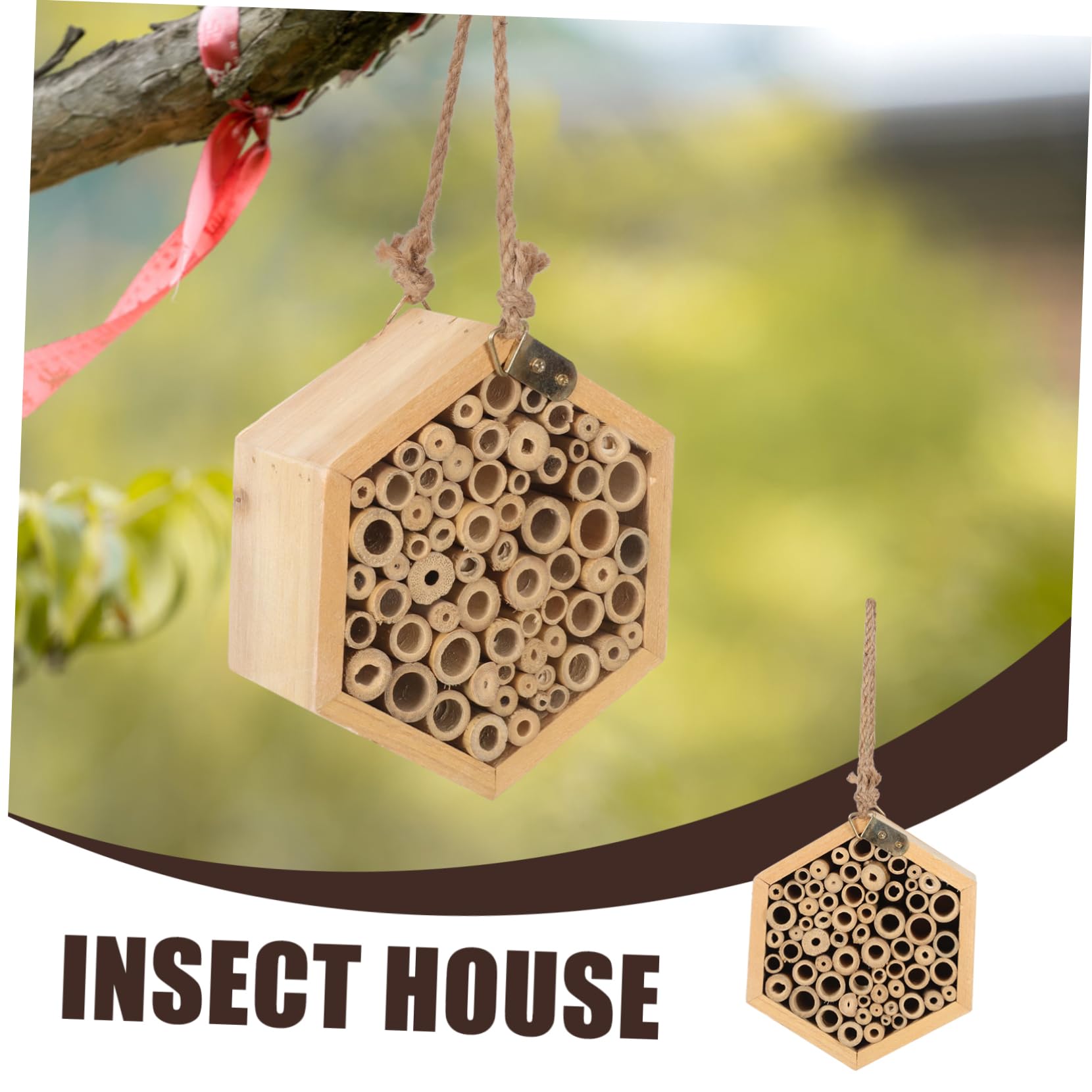 Casa De Madera para Insectos Hotel para Abejas y Decoración Exterior De Jardín Atrae Polinizadores y Contribuye La Biodiversidad