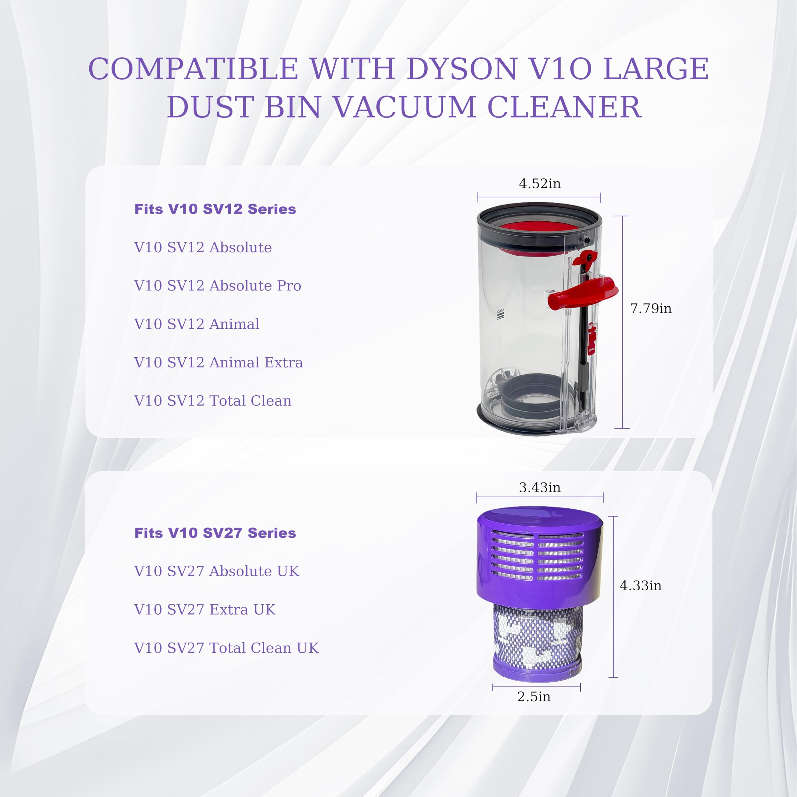 Dyson V10 Dust Bin & Filter Replacement -2
