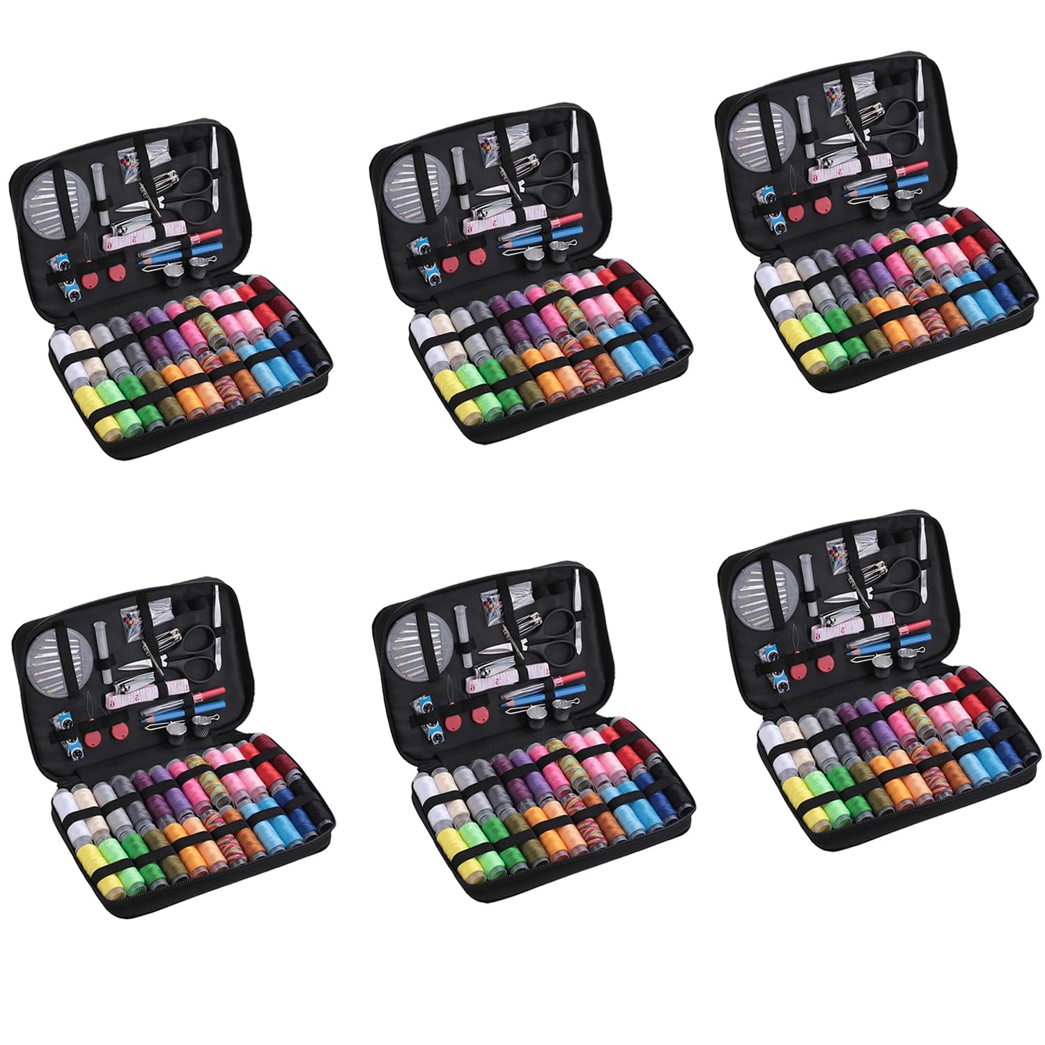 Kuber Industries (Set of 97 X 6) Korean Sewing Kit for Travel | Multifunctional Needle & Thread Box Set | Silai Machine Tailoring Stitching Kit | Sui Dhaga Pouch for Fashion Designing-Hand Embroidery
