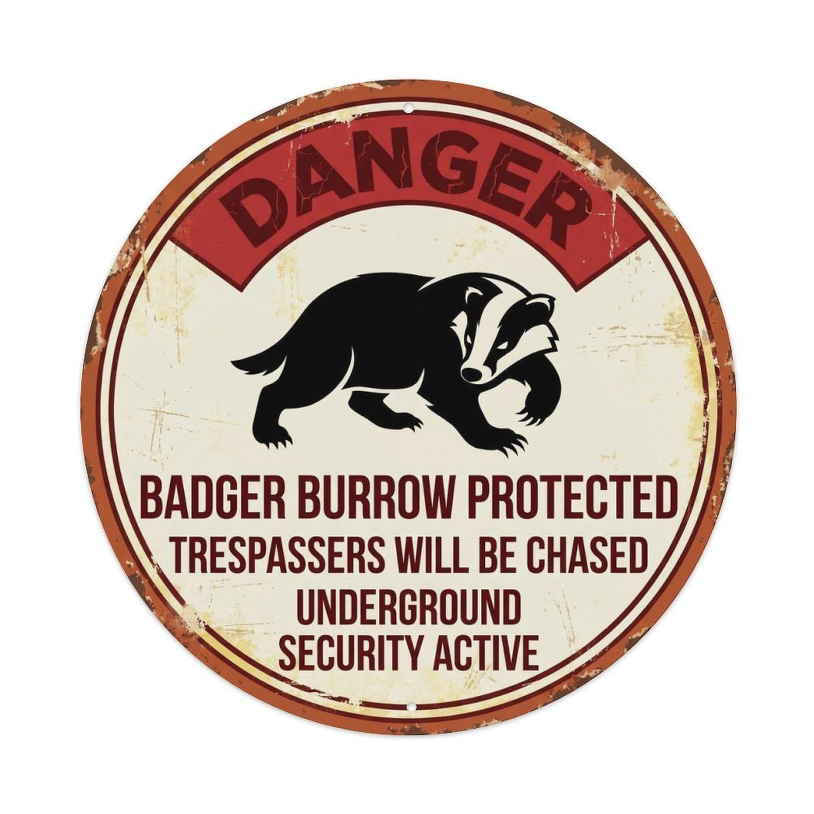 Vintage Grumpy Badger Underground 1 Metal Tin Sign Plaque