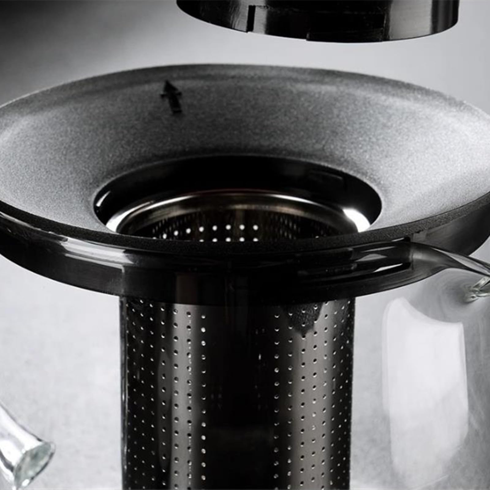 Teekanne aus Glas Teekessel mit Teezubereitung Hochtemperaturbeständiger Glaskessel Teekessel Großer Wasserkocher mit kochendem Wasser Teebrüher Teeservice Filtereinsatz Heimgebrauch(1600ML)