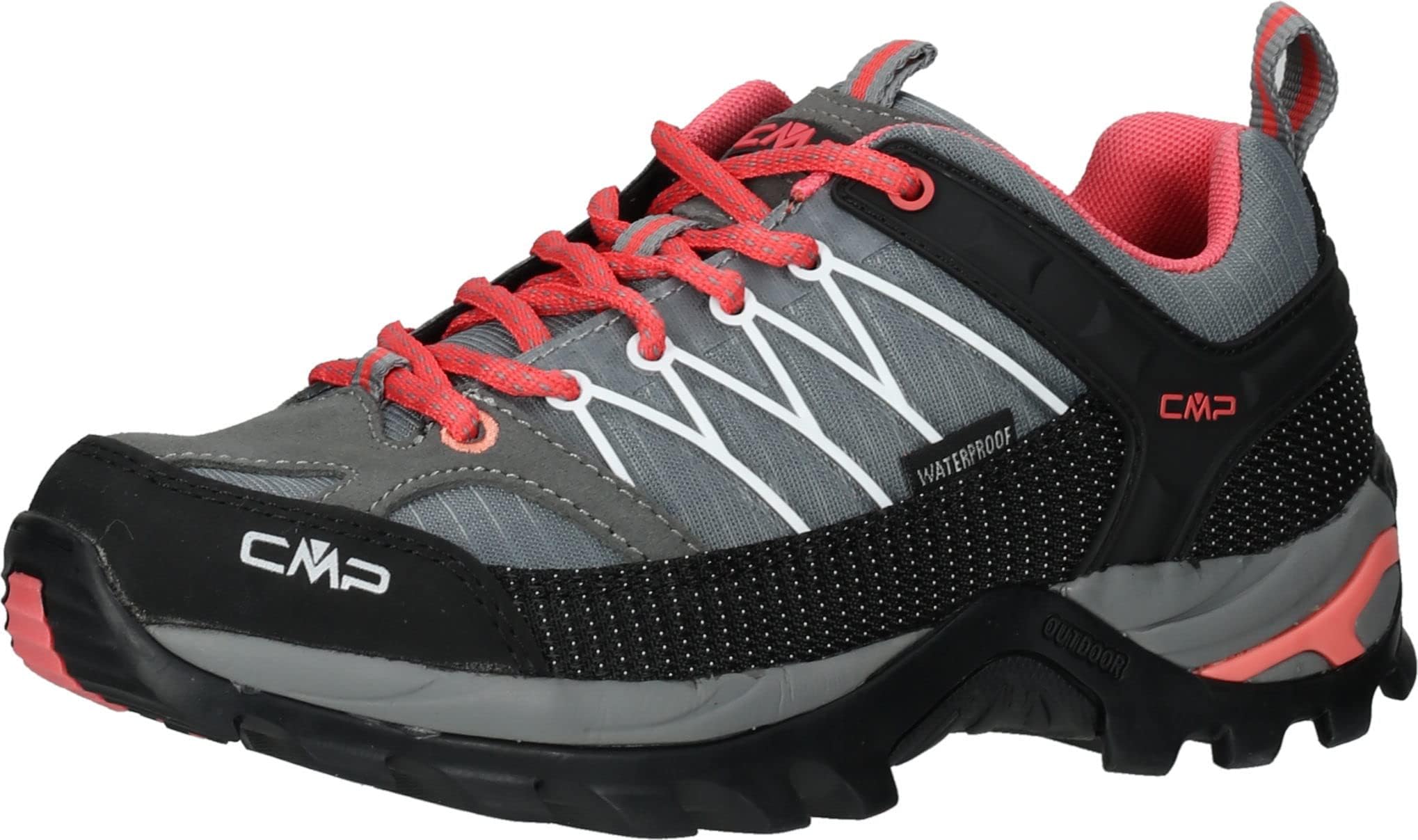 CMP Women's Rigel Low Wmn Trekking Shoe Wp Walking, Grey-Corallo, 4 UK