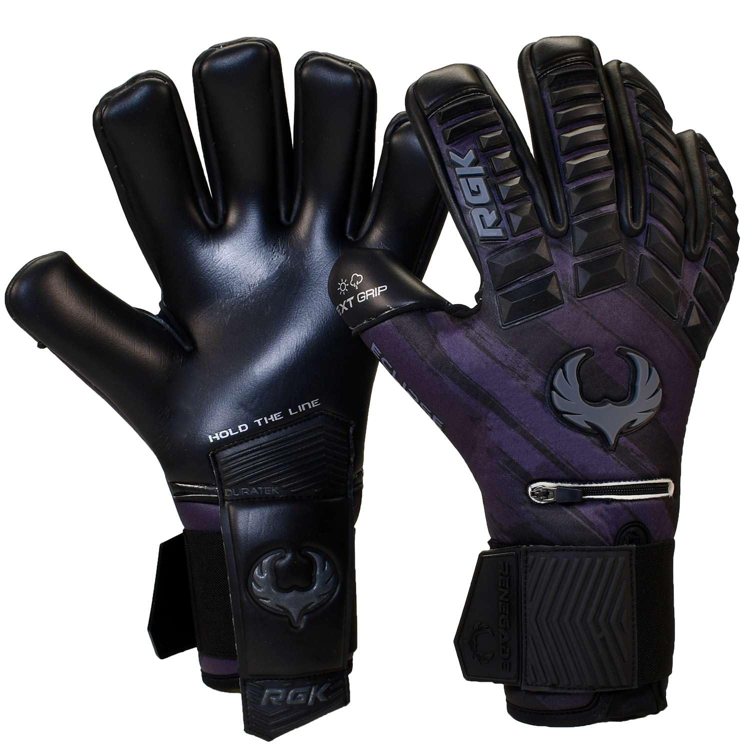Renegade GK Eclipse Professional Soccer Goalie Gloves (Sizes 6-12, Level 5) Fingersaves & 4+3MM EXT Contact Grip-Based in USA