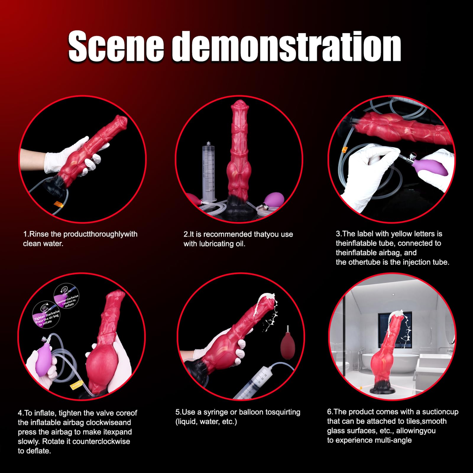 AMAZBEE Gode éjaculateur gonflable avec tube d'aspiration Base d'expansion Nœud Faux pénis Jouet sexuel pour homme prostate anale Consolador en silicone (D)