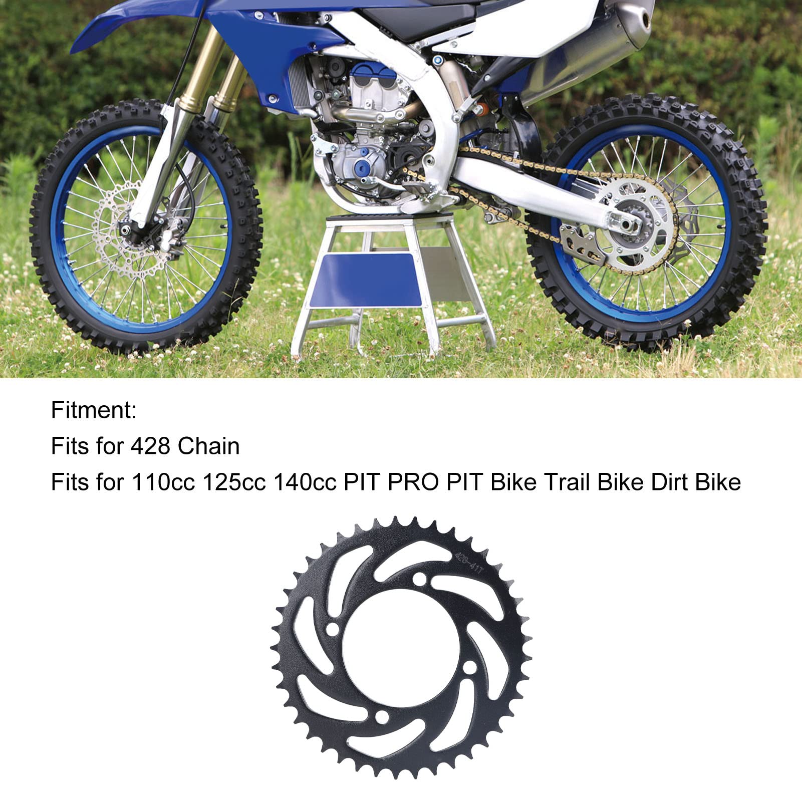 Fydun Pignone Catena 428, 41T Pignone 41 Denti per Moto Cross Accessorio per Corona Posteriore Ad Alta Resistenza per Pit PRO Pit Bike Trail Bike Dirt Bike