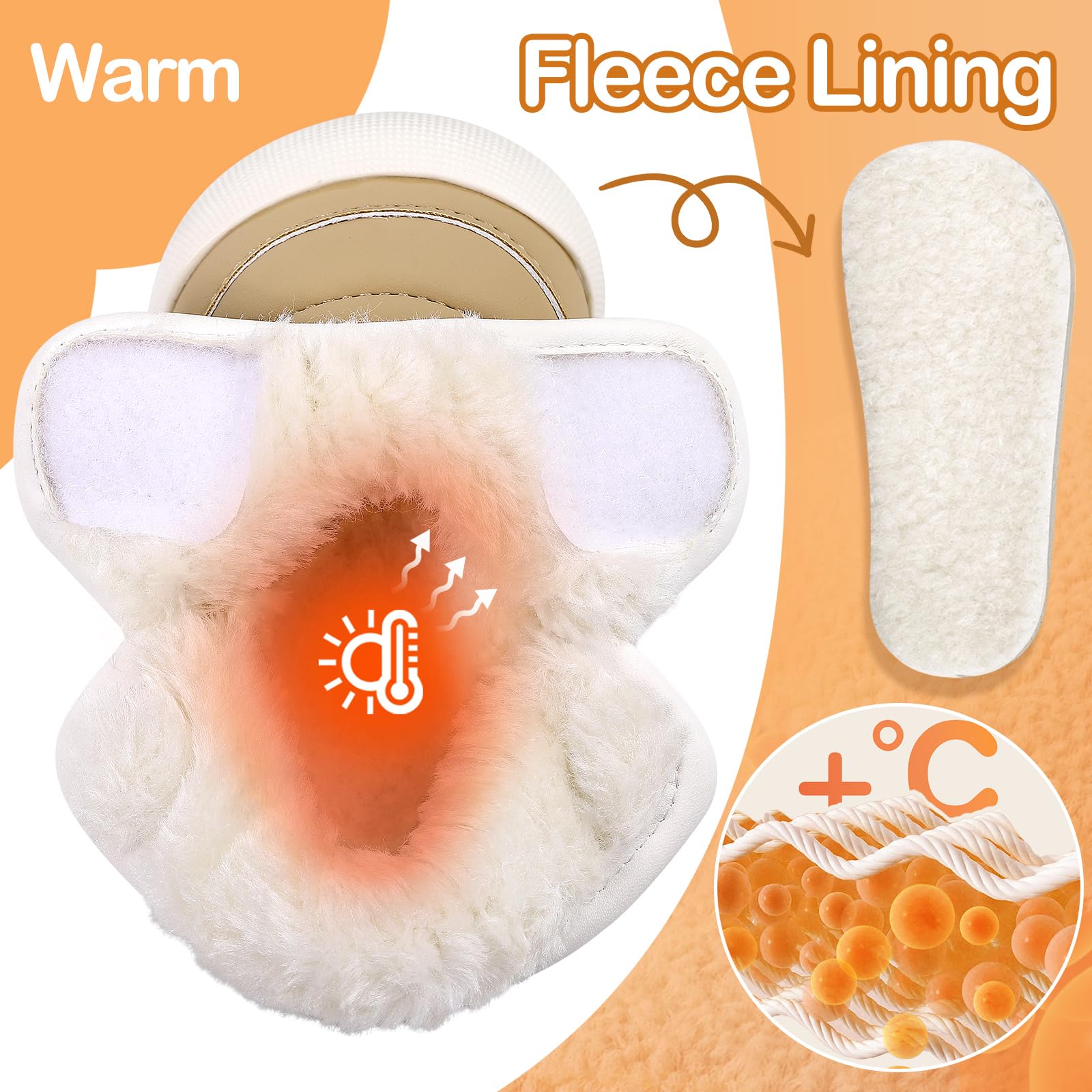 MK MATT KEELY Bottes Bébé Garçon Fille Hiver Bottines Imperméable Enfant Chaussures Peluche Chaud avec Semelle Caoutchouc Antidérapante